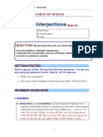 Interjections: Chapter 1: Parts of Speech