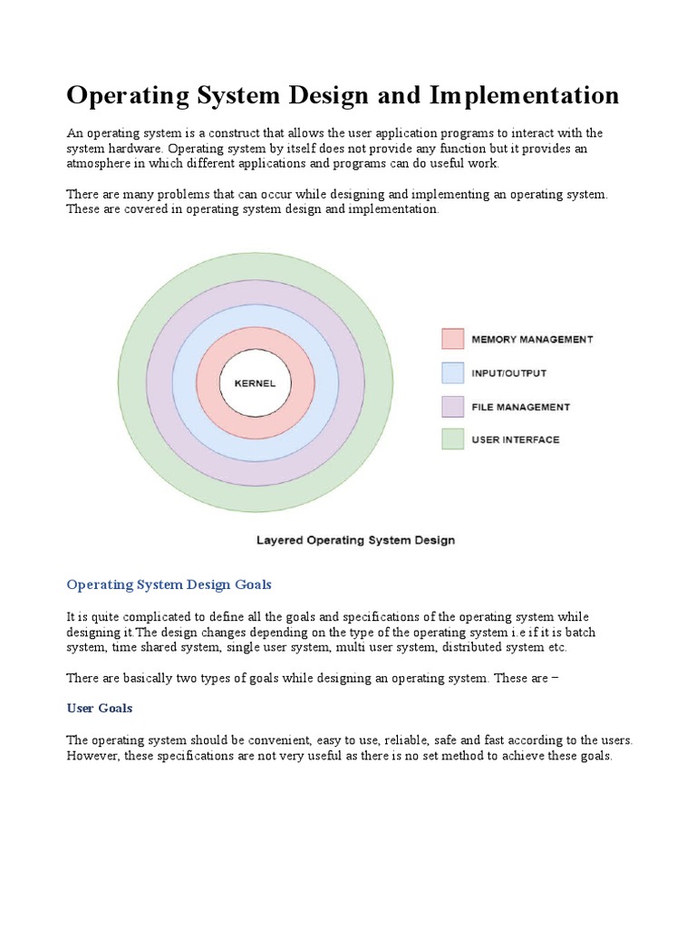 Operating System Design and Implementation | PDF | Operating System ...