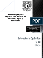 Metodologia para Separar Una Muestra de Octanol, Agua y Lemoneno Lemoneno