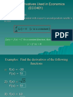 Rules of Derivative Used in Economics (ECO401)