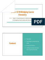 Grade 10 IB Bridging Course Chemistry: Content