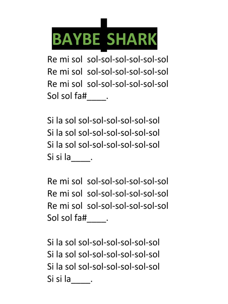 BAYBE SHARK Flauta Dulce | PDF