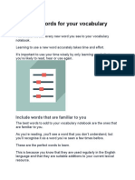 Selecting Words For Your Vocabulary Notebook