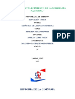 Historia de La Gimnasia Trabajo Desarrollado