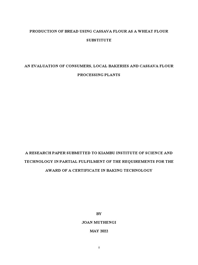 Cassava Flour in Kenyan Bread Production | PDF | Breads | Flour