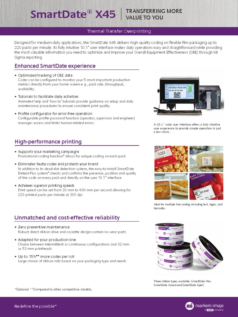 Smartdate x45 Ds HQ b1 Markem Imaje PDF Printer