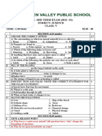 PRE-MID TERM EXAM (2022 - 23) Subject: Science Class: V Time: 1.30 Hour M.M - 40