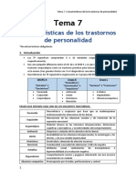 Notas de Clase Tema 7 - Características de Los Trastornos de Personalidad