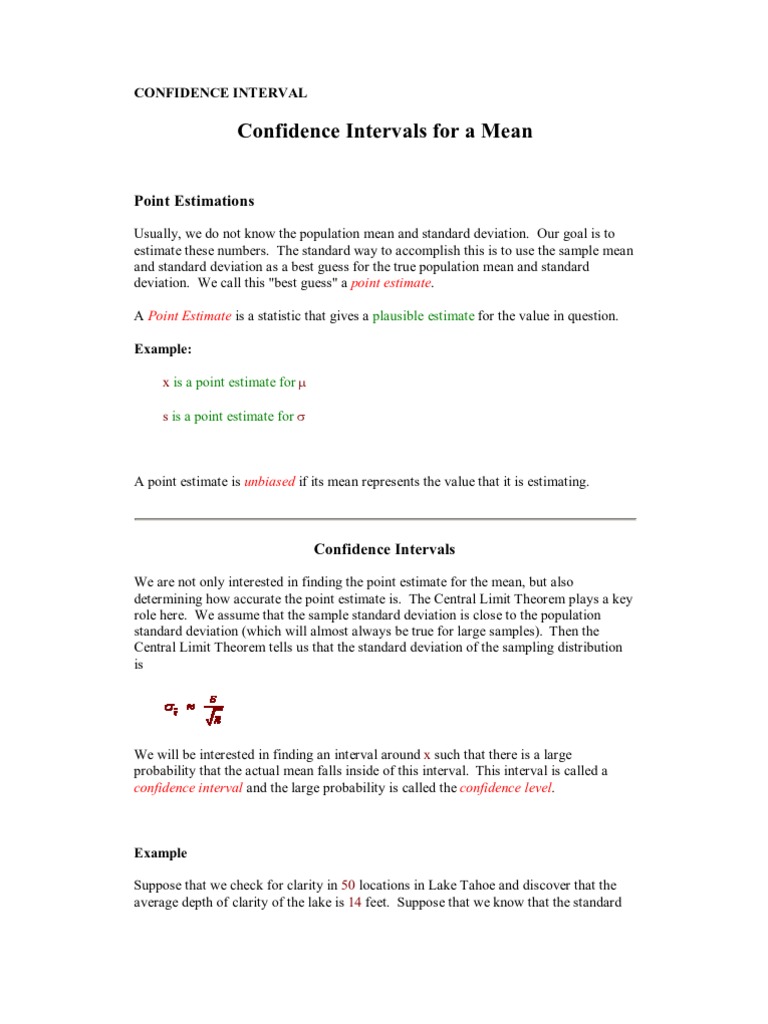 Confidence Interval Sample Size Pdf Confidence Interval Sample