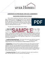 Sample: Addendum To Purchase and Sale Agreement