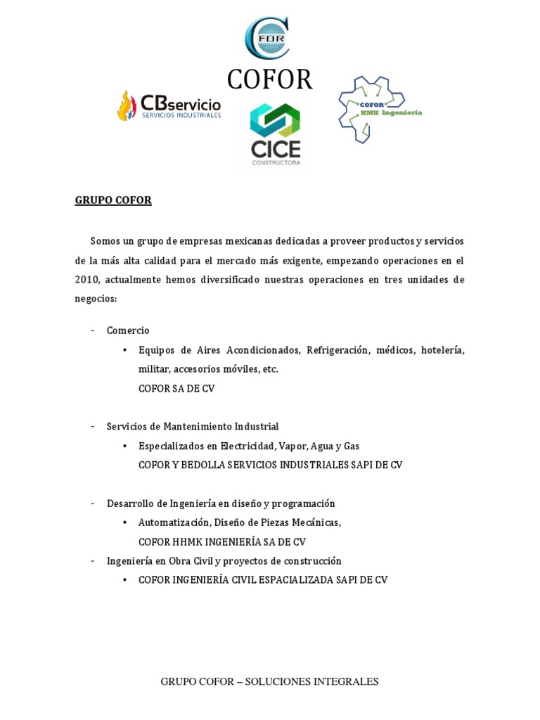Grupo Cofor: Soluciones Integrales Empresariales | PDF | Informática