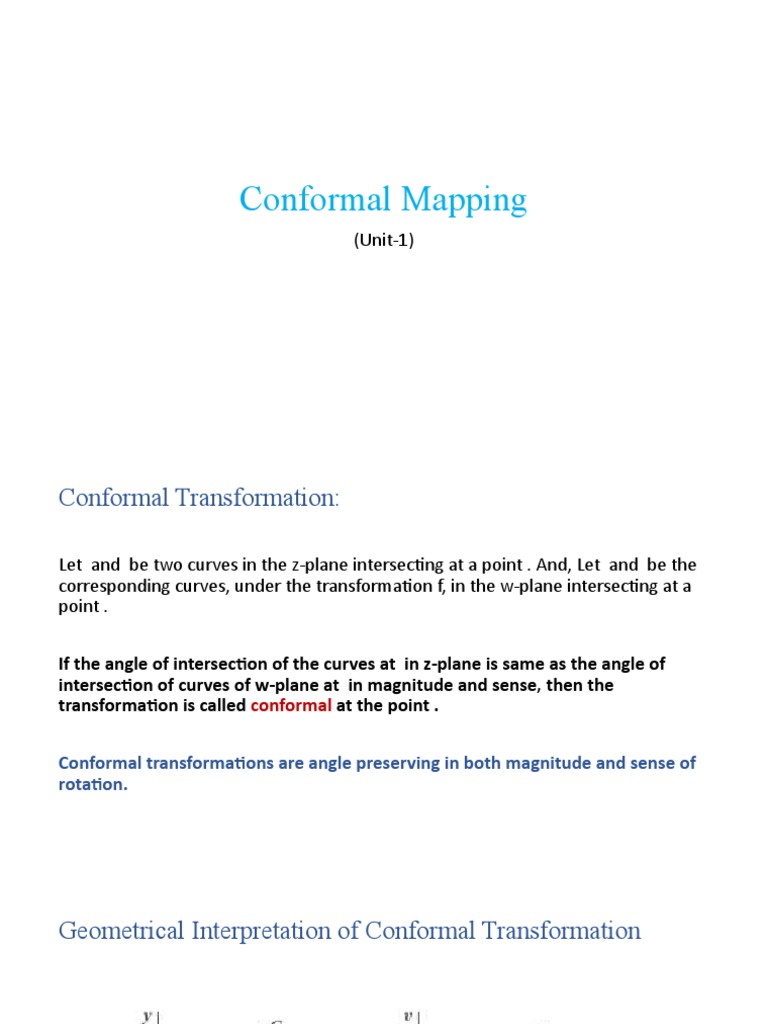 Conformal Mapping Examples and Properties | PDF | Angle | Differential ...