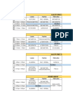 Horario Julio - Diciembre