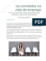 11 Erros Cometidos Na Entrevista de Empreg