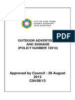 Outdoor Advertising and Signage - (Policy Number 12513) Approved On 28 August 2013