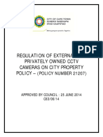 Regulation of External and Privately Owned CCTV Cameras On City Property - (Policy Number 21207) Approved On 25 June 2014