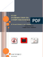CS 111 Introduction To Computer Science: by Wessam El-Behaidy & Amr S. Ghoneim