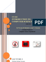 CS 111 Introduction To Computer Science: by Wessam El-Behaidy & Amr S. Ghoneim