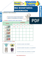 Sistema Monetario Del Perú para Tercer Grado de Primaria