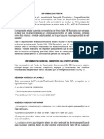 Informacion General Convocatoria Fondo Valle Inn Municipios