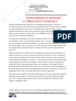Accomplishment Report in Brigada Pagbasa: Department of Education