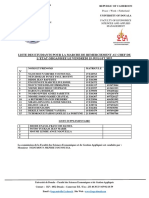 Liste Etudiants FSEGA Yaoundé