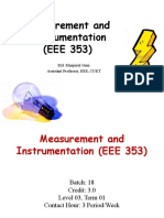 Measurement and Instrumentation (EEE 353) : Md. Manjurul Gani Assistant Professor, EEE, CUET