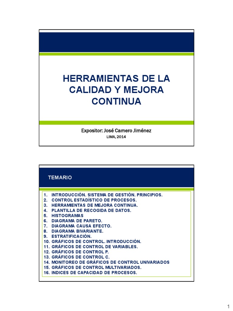 Herramientas de Calidad y Mejora Continua | PDF | Gestión de la calidad ...