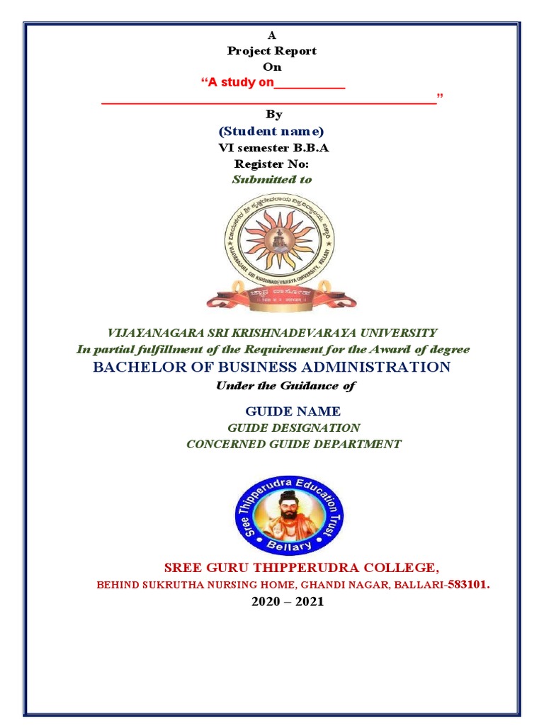 Project Title Page BBA | PDF