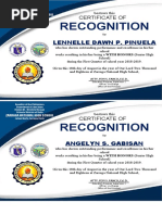 Grade 11 TVL - Margarita Certificates