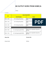 Time Sheet and Output Work From Home (WFH) : NIK Nama Position Kelompok Senin, 04 April 2022 Jenis Pekerjaan Output