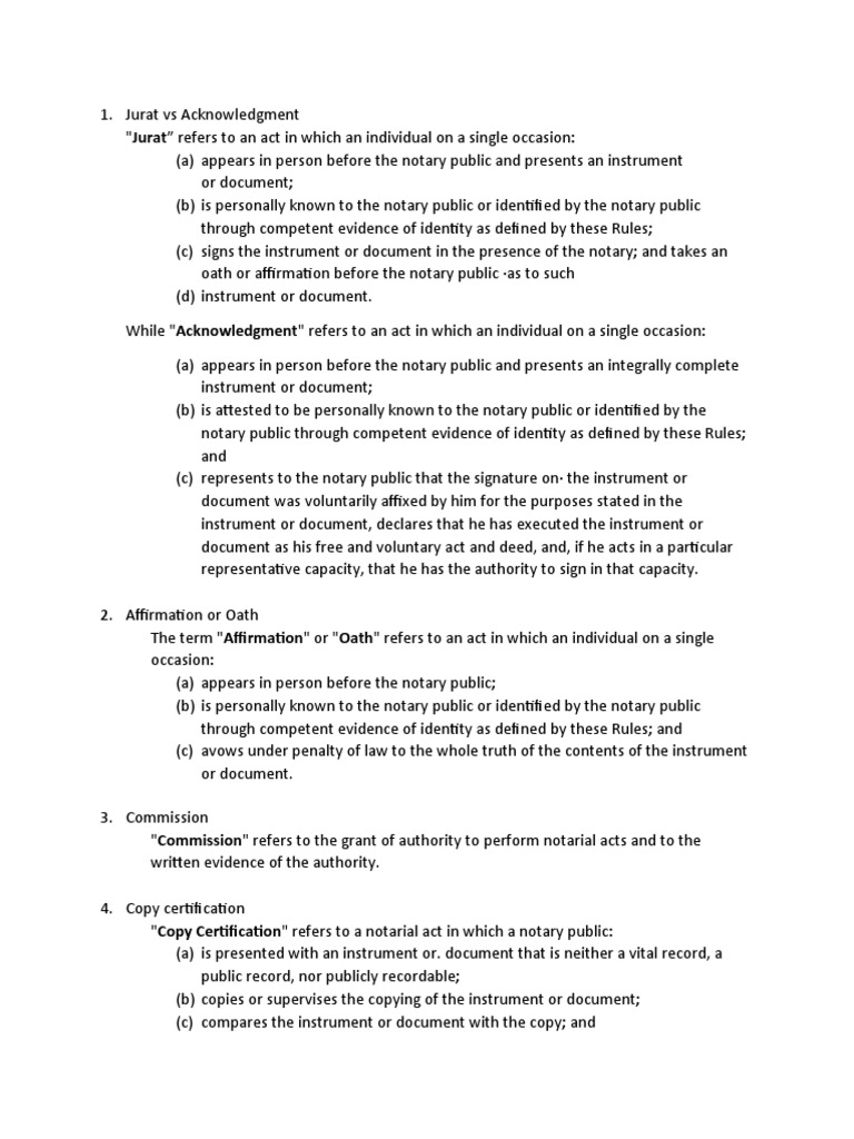 JuratvsAcknowledgment 2 PDF Notary Public Signature