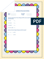 Lembar Evaluasi Siswa - MTB Penjumlahan Dan Pengurangan Bilangan Bulat