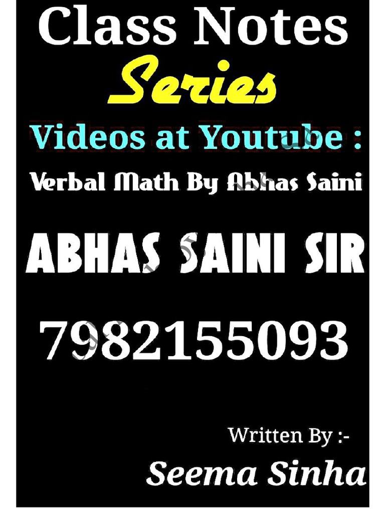 Series Abhas Saini Class Notes Advance Math | PDF