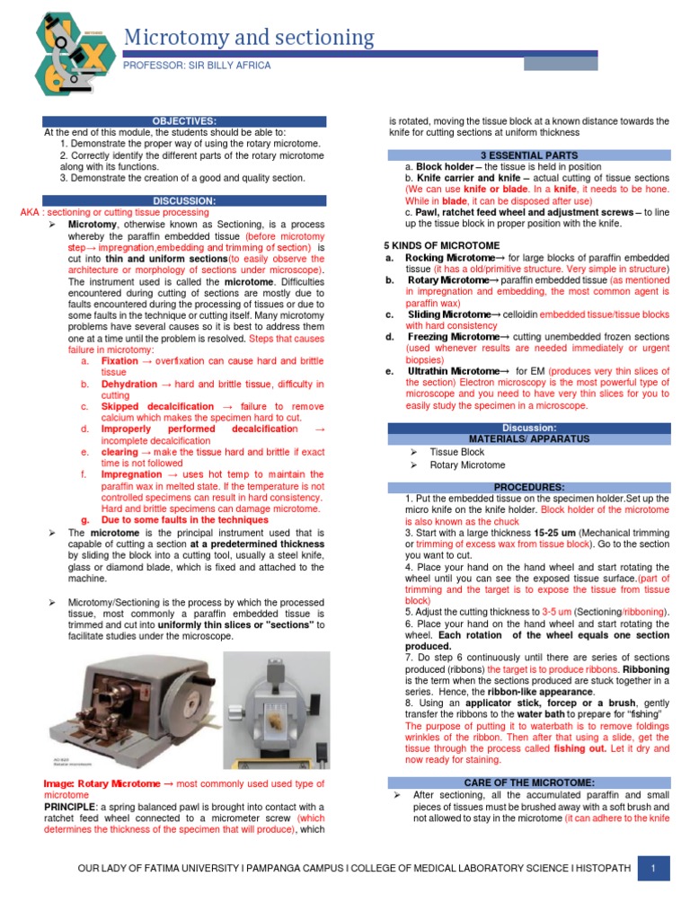 Microtomy and Sectioning | Download Free PDF | Tools | Chemistry