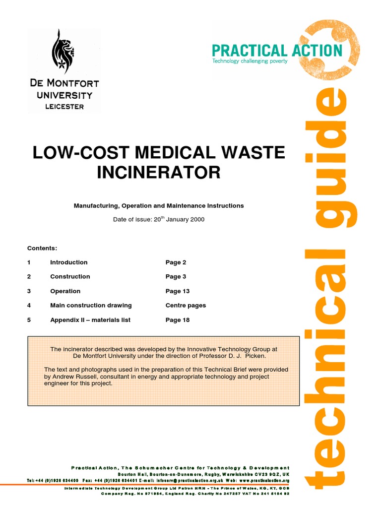 Low Cost Medical Waste Incinerator Practical Action PDF