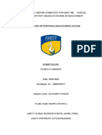 Summer Training Report Submitted Towards The Partial Fulfillment of Post Graduate Degree in Management