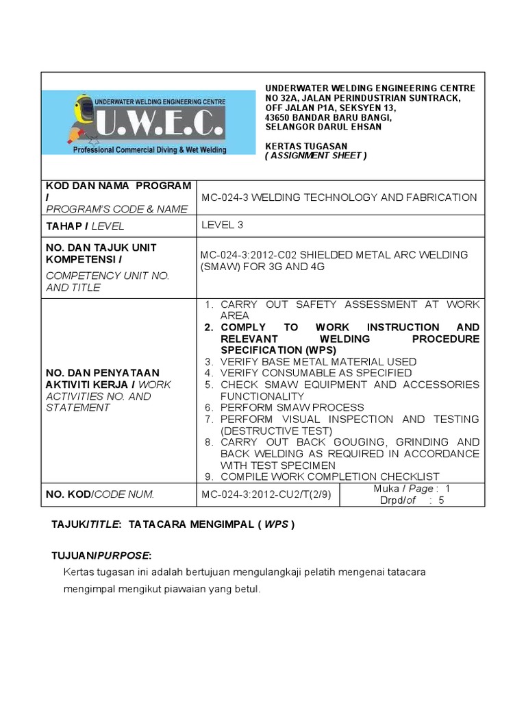 Prosedur Kimpalan dan Kecacatan | PDF