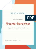 Alexander Martensson: Employee of The Month