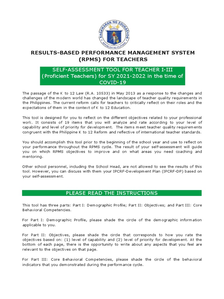 Results-Based Performance Management System (RPMS) For Teachers | PDF ...