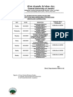 Datesheet For Mid Semester Examination 1st Sem 2022