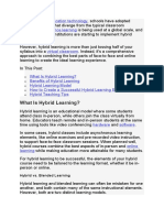 What Is Hybrid Learning?: Education Technology Distance Learning