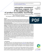 Community Enterorice Consumers Intention To Purchase Organic Rice in Thailand The Moderating Role of Product Traceability Knowledge