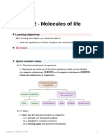 Chapter 2 - Molecules of Life: Learning Objectives