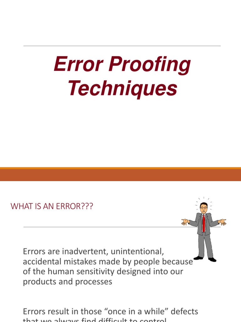 Error Proofing Techniques PDF Switch Brainstorming