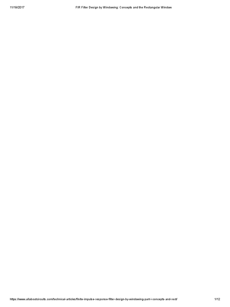 FIR Filter Design by Windowing Concepts and The Rectangular Window