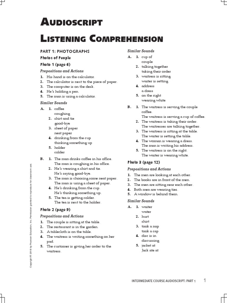 Longman Preparation Series For The TOEIC Test Intermediate Course