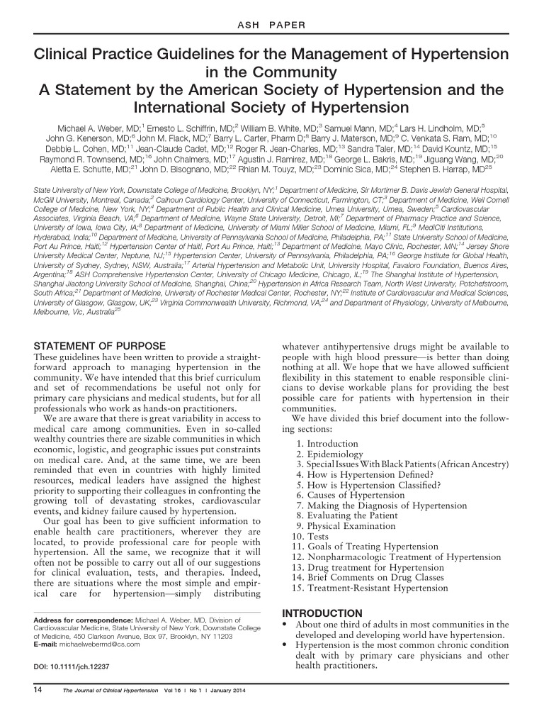 Hypertension Management Guidelines | PDF