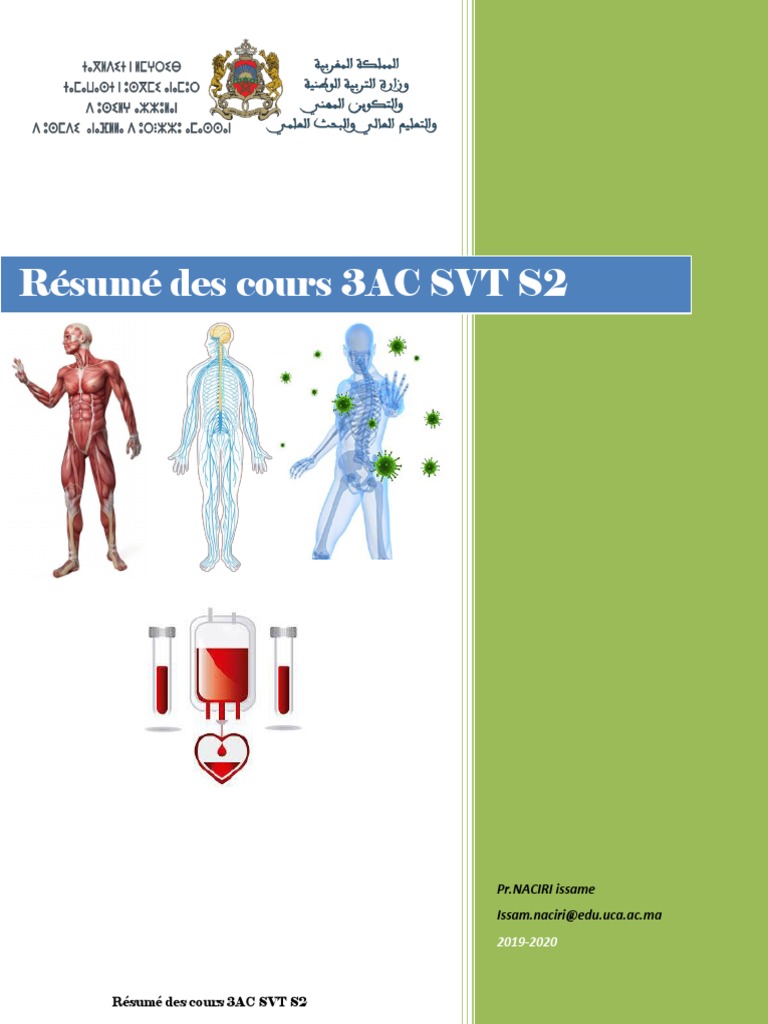 Résumé SVT 3AC Semestre 2 | PDF | Système immunitaire | Système nerveux