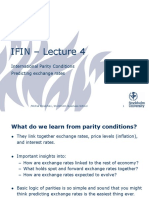 IFIN - Lecture 4: International Parity Conditions Predicting Exchange Rates
